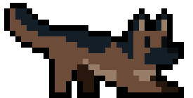 pixel german shepherd in play bow