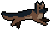 pixel german shepherd running